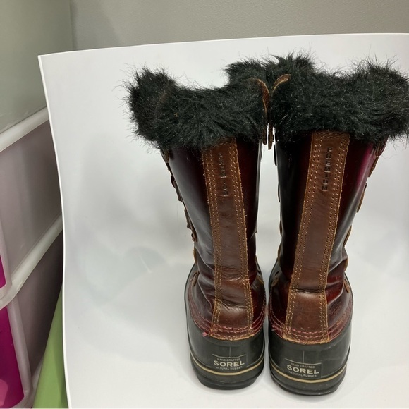Sorel Joan of Ark Premium red leather boots size 8.5 - Picture 8 of 11